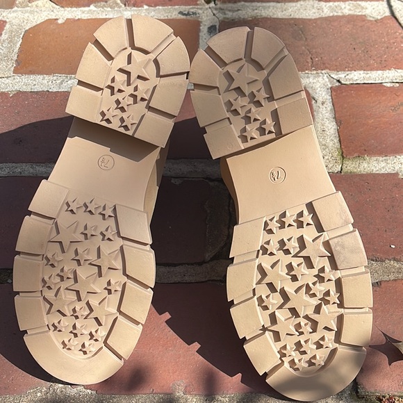 *NWT* Amazon Chelsea Chunky Block Heel Ankle Platform Booties / 7.5 / Tan - Picture 13 of 16